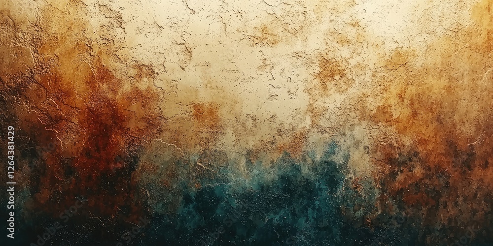 Poster An abstract image featuring grunge textures with a rugged, worn appearance, blending rough surfaces and distressed patterns in a gritty color palette to evoke a raw, edgy