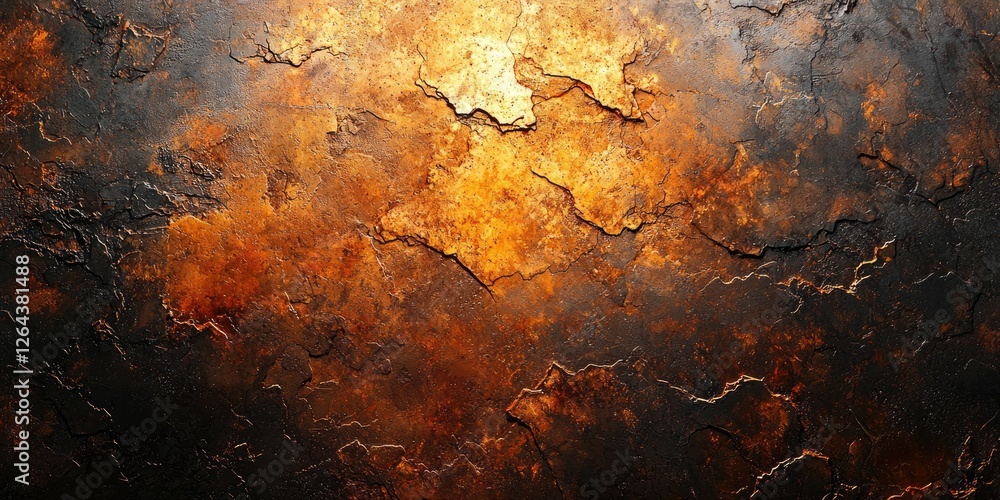 Poster The abstract artwork highlights grunge textures, focusing on weathered surfaces and varying degrees of wear to create a rich and gritty visual composition.