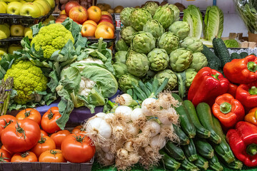 Different kinds of vegetables for sale at a market