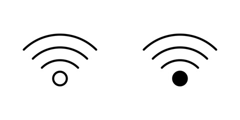 Wifi icons. stroke line and black solid icons