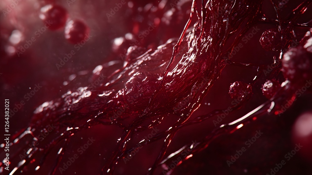 Fototapete mesmerizing crimson liquid texture with captivating reflections and dynamic swirls a visually arrest