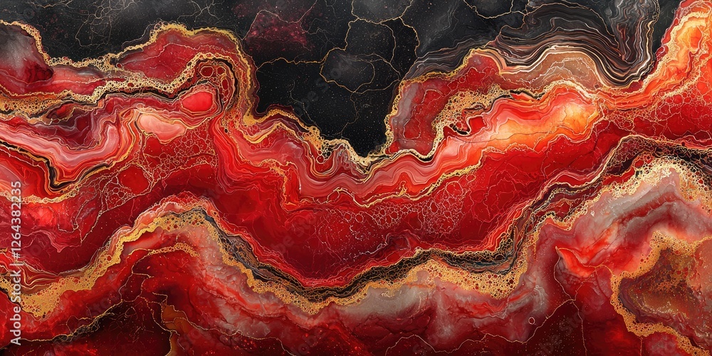 Poster A visually captivating abstract design that uses marbling techniques to create fluid art with swirling, interlocking patterns and a rich color palette, resulting in an in