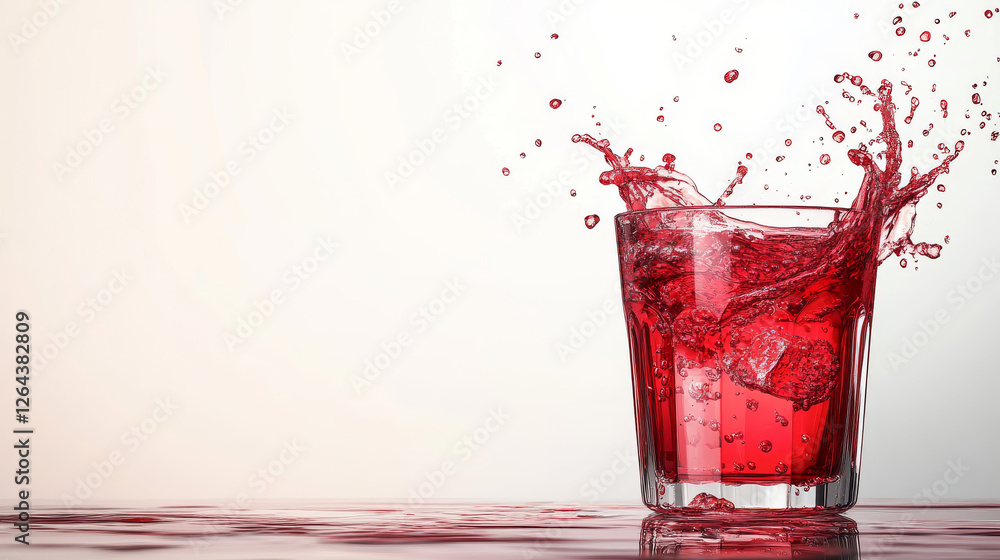 Poster horizontal splash of wine or red juice isolated on transparent background. vector realistic set of l
