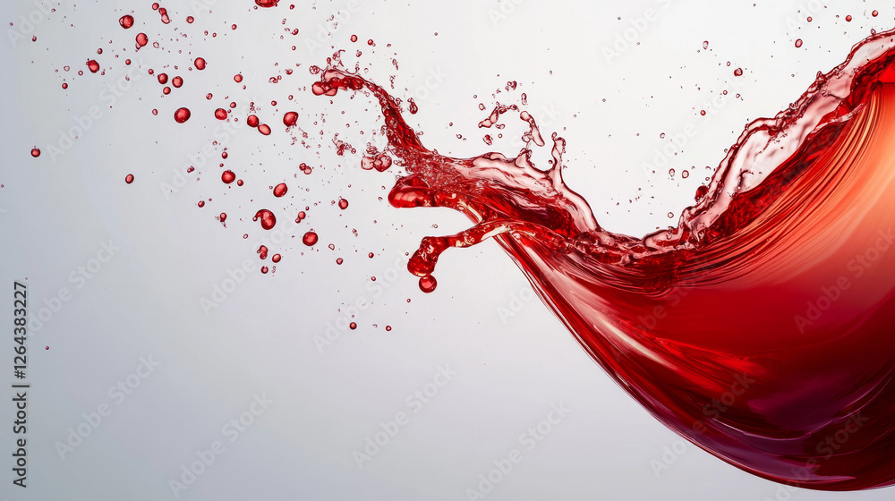 Poster horizontal splash of wine or red juice isolated on transparent background. vector realistic set of l