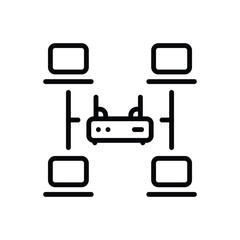 Black line icon for bridge