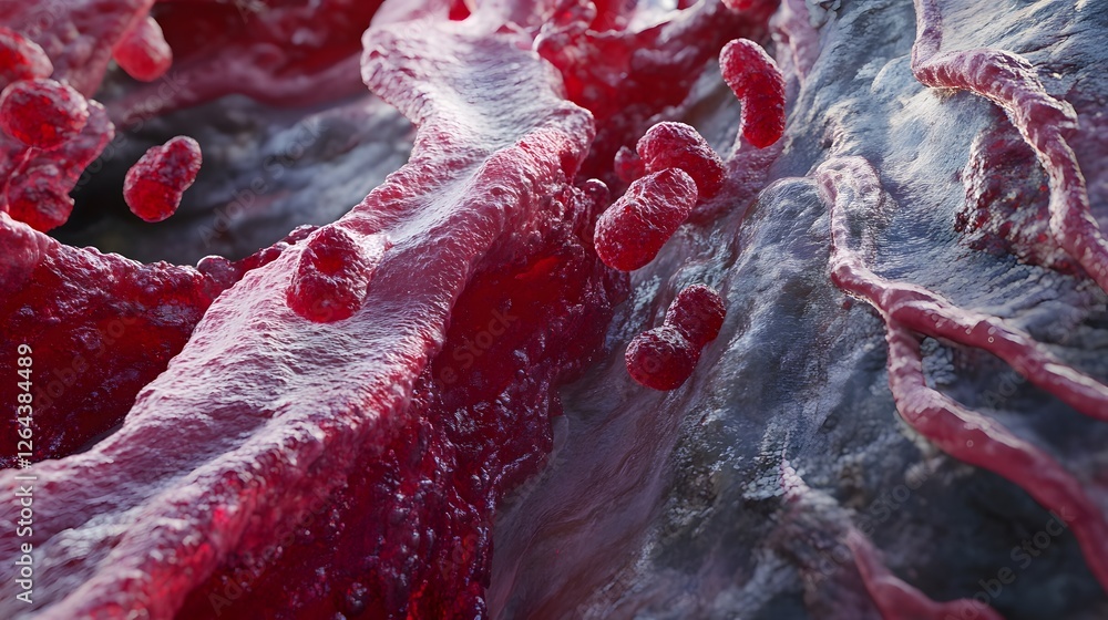 Poster Mesmerizing Fluid Art Composition with Vibrant Colors and Dynamic Motion  Captivating abstract background with organic swirling patterns and waves of vivid flowing pigments in shades of red pink