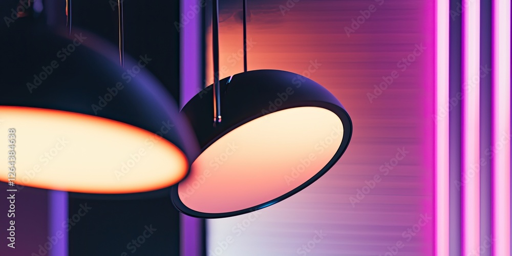 Poster a smart lighting system adjusting brightness, capturing smooth transitions and innovative controls.