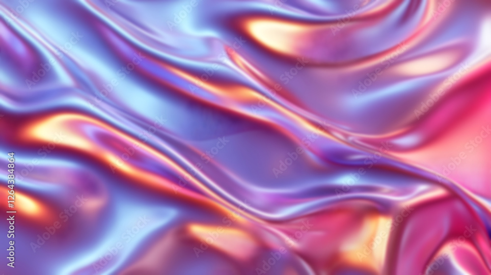 Poster blurry mesmerizing fluid reflections of shimmering iridescent colors in abstract digital artwork cre