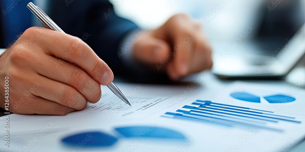 Aufkleber Corporate professionals conducting goal-setting sessions with data visualizations and strategic discussions to align goals.