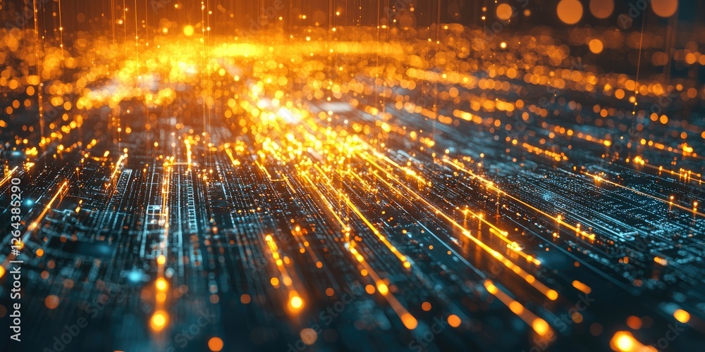 Poster dynamic data visualizations featuring overlapping graphs and glowing elements, ideal for advanced analytical designs.