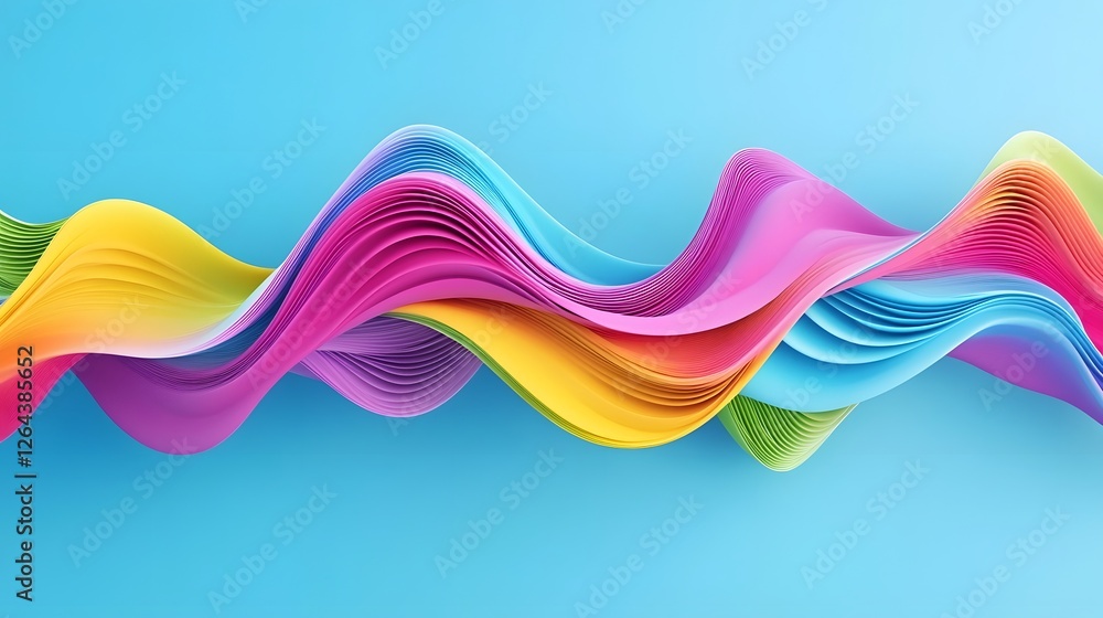 Poster Mesmerizing Fluid Waves of Vibrant Multicolored Gradient Shapes in Dynamic Motion