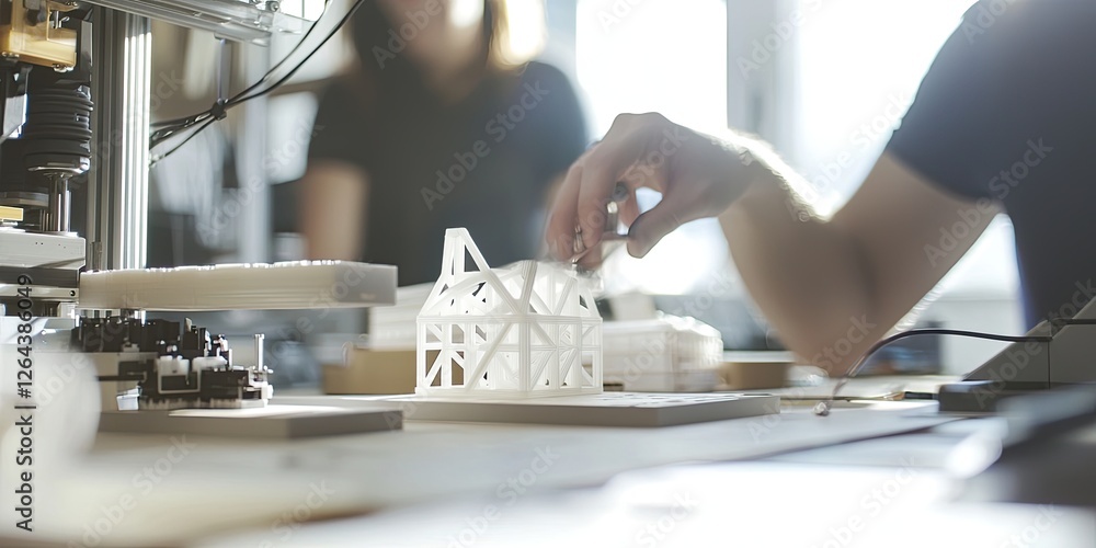 Fototapete high-resolution shot of a 3d model being developed by a startup team, symbolizing innovation and rap