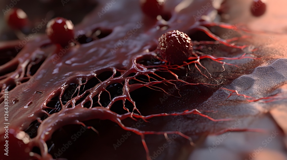 Poster mesmerizing fractal texture of swirling churning molten cosmic energy against a dark mysterious abst