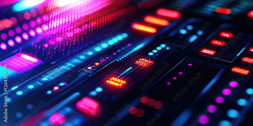 Leinwandbilder High-resolution close-up of a smart device interface displaying responsive elements and vibrant colors, perfect for modern technology designs.