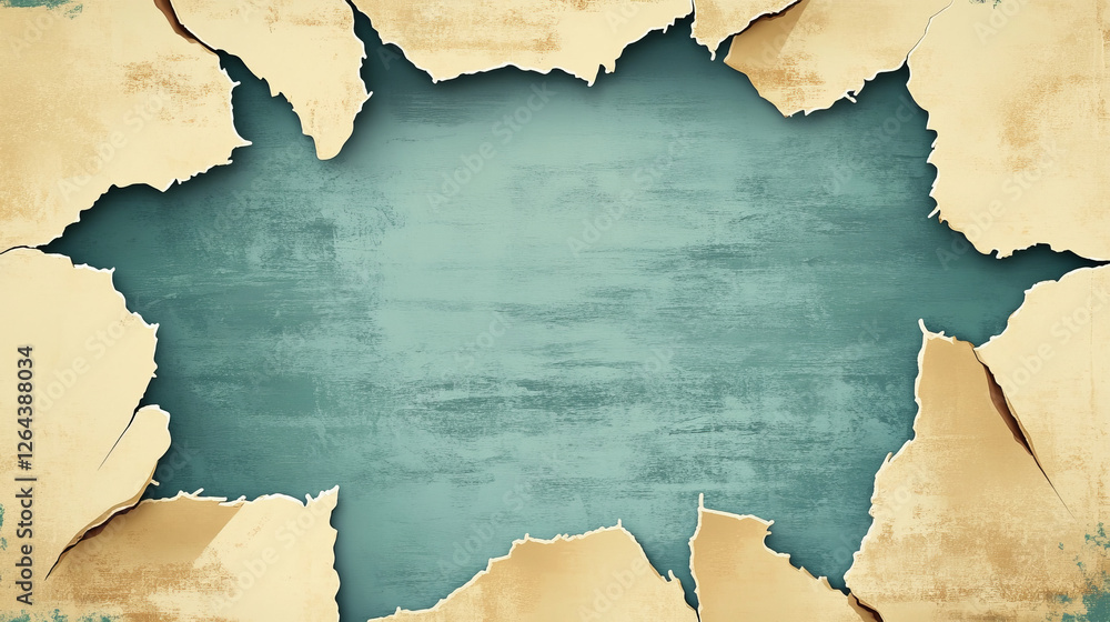 Poster torn paper holes with roll. realistic vector illustration set of rip page frames. reveal break cardb