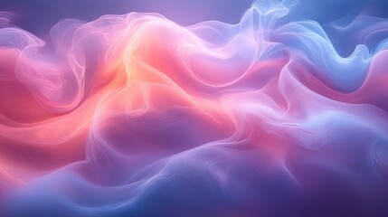 Fototapeta premium Ethereal abstract waves of pink and blue flowing gently, evoking a dreamy atmosphere