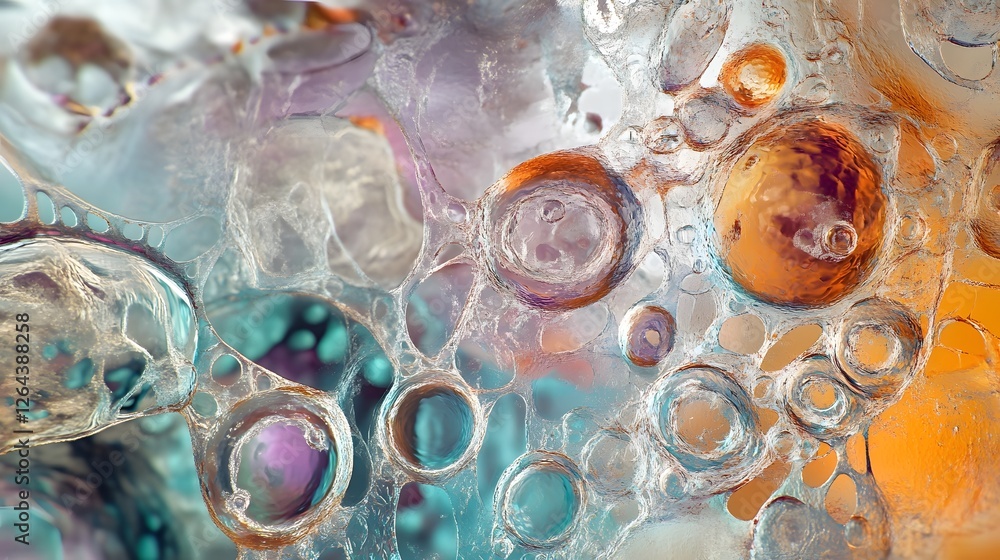 Aufkleber Mesmerizing kaleidoscopic fluid textures and patterns in vivid iridescent colors creating a captivating and surreal abstract background or conceptual wallpaper design