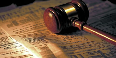 a gavel on compliance documents, underscoring the focus on regulatory  tandards in finance.