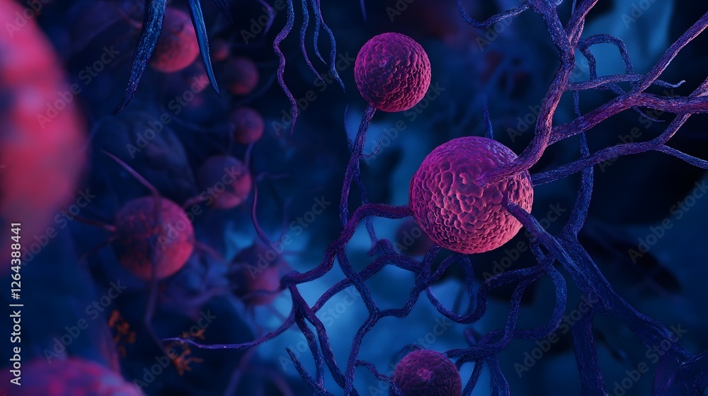 Aufkleber mesmerizing microscopic abstractions vibrant cellular structures in a dreamlike digital realm this s
