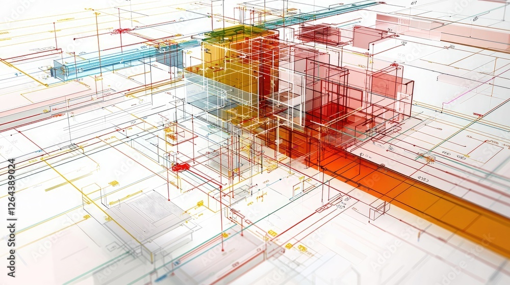 Poster Detailed view of a software architectural diagram illustrating multiple interconnected layers and components with annotations.