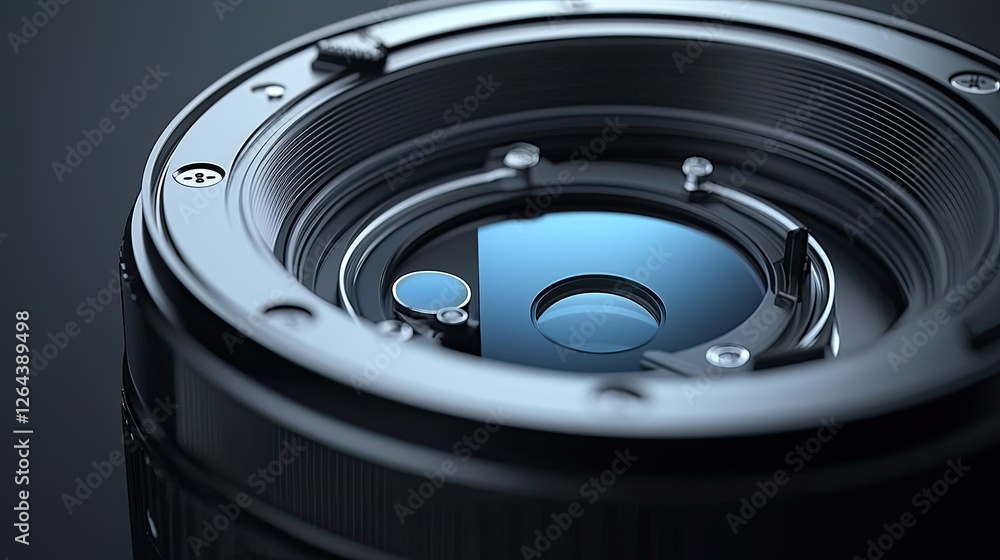 Aufkleber a smart camera lens featuring precision optics and visible autofocus mechanisms, representing advanc