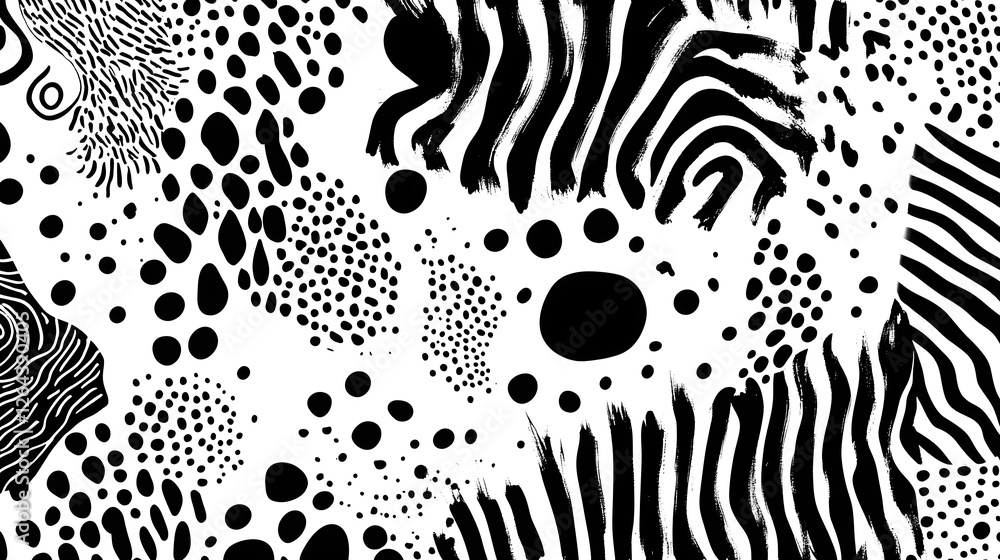 Leinwandbilder mesmerizing monochrome abstract textured pattern with organic animal skin motifs captivating digital