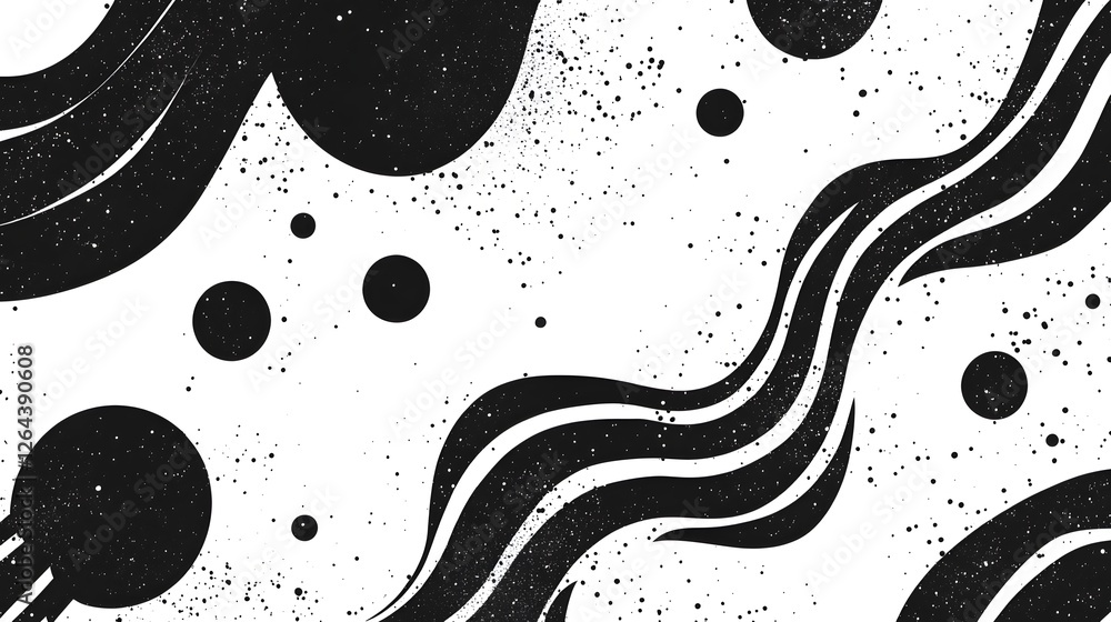 Aufkleber mesmerizing monochrome abstraction a visually striking and captivating digital artwork featuring flo