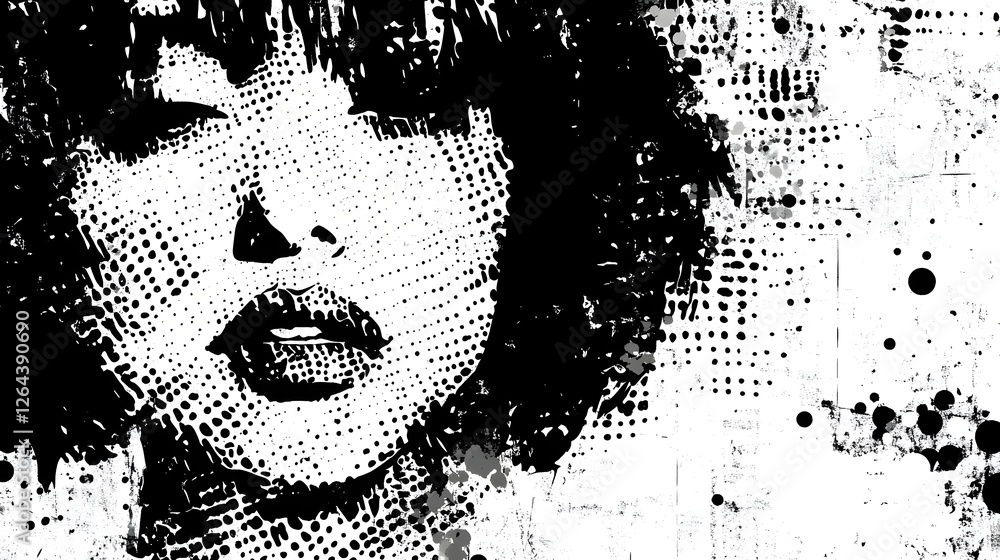 Poster mesmerizing monochrome abstraction a haunting digital art that captivates with its striking visuals 
