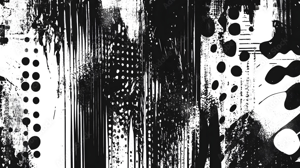 Poster mesmerizing monochrome abstraction featuring a dynamic composition of fluid textures contrasting sha