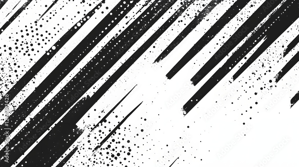 Poster mesmerizing monochrome geometric abstract patterns and shapes with dynamic particles distortion and 