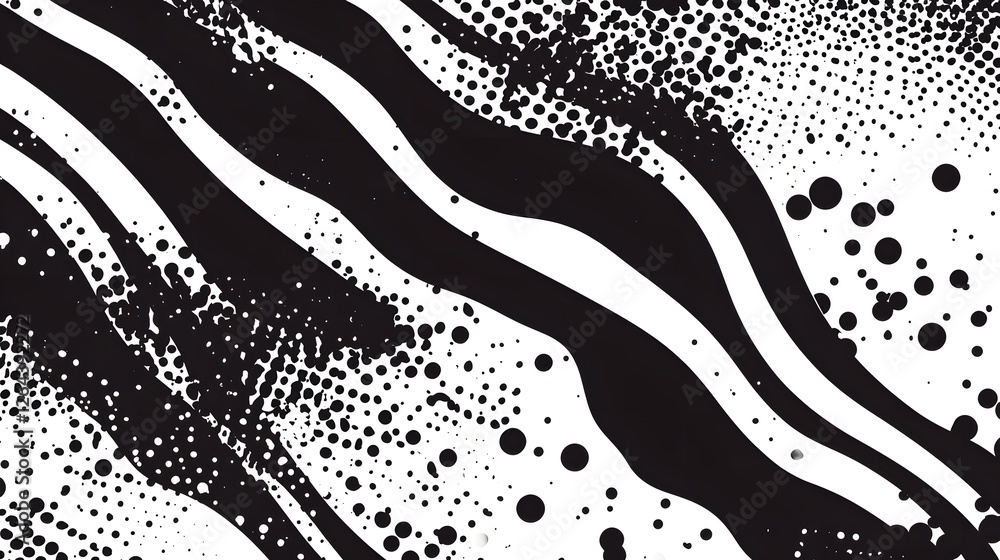 Aufkleber mesmerizing monochrome melange dynamic geometric patterns in black and white showcasing a captivatin