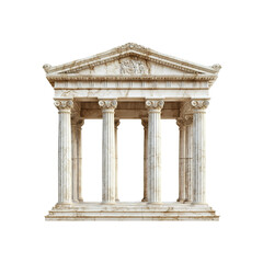Fototapeta premium Isolated Image of Classical Greek Temple Facade with Ionic Columns