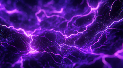 Electric swirl lines, neon light effect. Abstract magic energy waves. Purple glowing trails with lightnings, sparkles and blur isolated on transparent background, vector realistic set