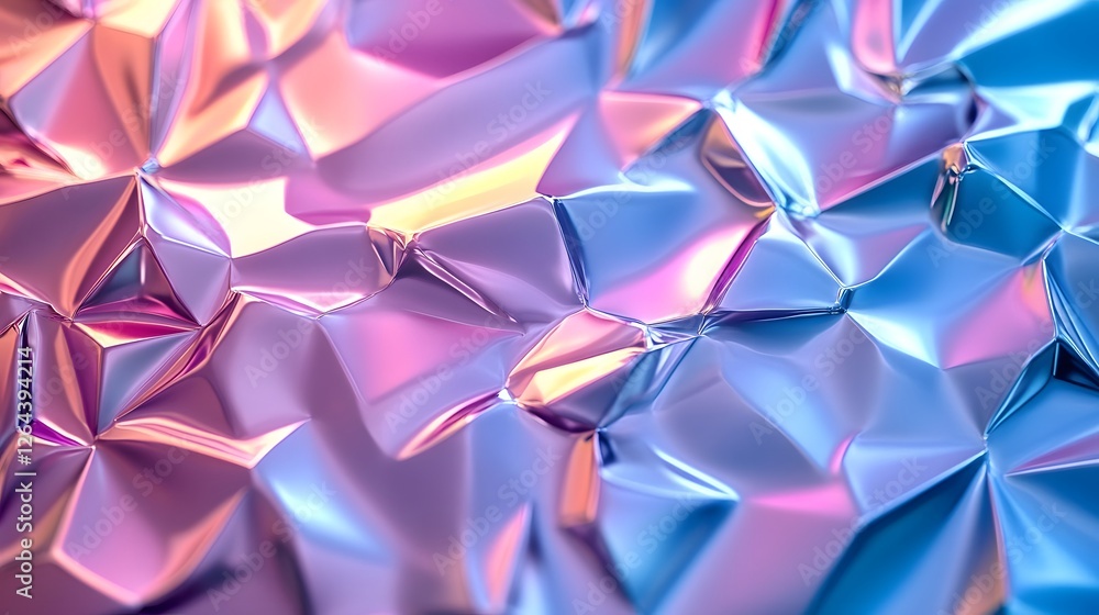Poster Mesmerizing Prismatic Geometry Hypnotic Abstract Crystal Kaleidoscope Backdrop with Vibrant Iridescent Colors and Dynamic Symmetrical Patterns