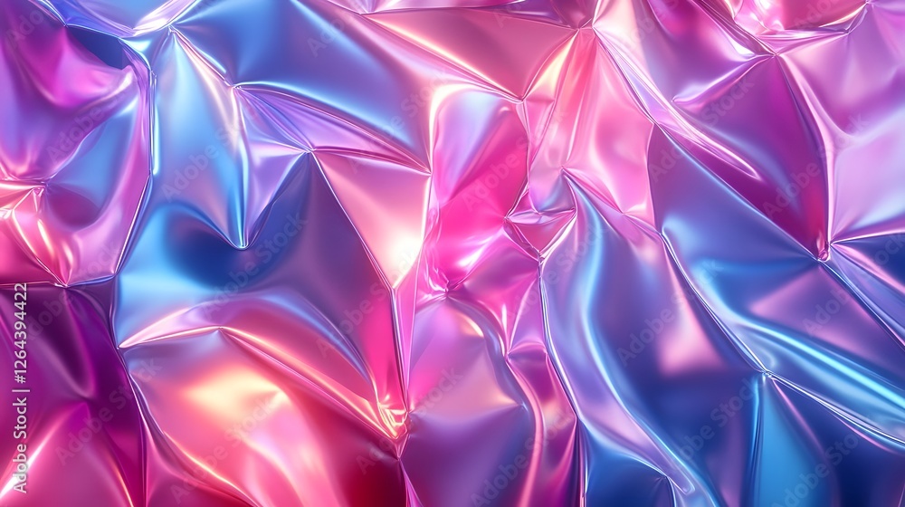 Poster Mesmerizing Prismatic Kaleidoscope of Dynamic Shimmering Crystals and Fluid Shapes  Abstract digital art with vibrant colorful