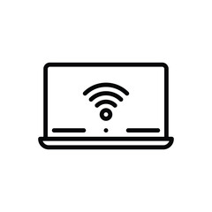 Black line icon for wifi