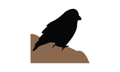 African crimson winged finch bird Silhouette Design  And Vector Illustration. 