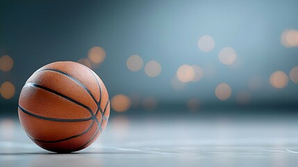 Orange Basketball On Gray Surface With Bokeh Background