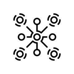 Black line icon for connections