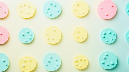 Obraz premium Pastel Circles With Small White Decorative Balls