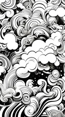 Fototapeta premium Abstract doodle drawing pattern sketch.
