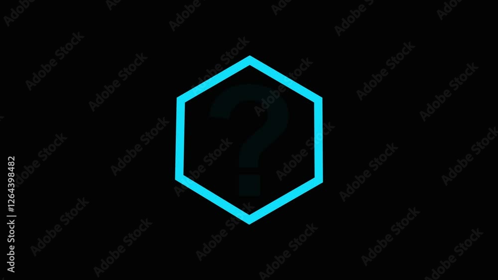 Poster question mark sign cyan octagon animation .high-quality question mark icon animation with advanced v