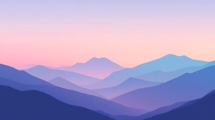 Obraz premium Serene Pastel Mountainscape at Sunrise