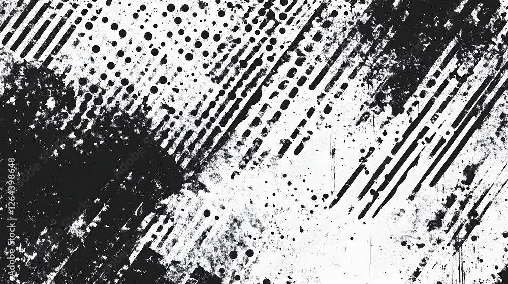Leinwandbilder monochromatic abstract background with dynamic grunge splash and splatter patterns creating a bold t