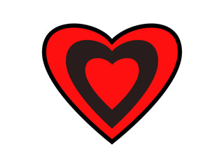 red heart on white background
