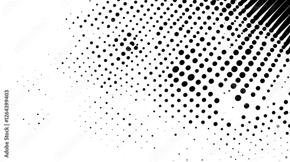Fototapete Monochromatic halftone pattern with geometric dots diagonal lines and gradient effects  Suitable for abstract and modern design elements including branding marketing user interfaces web design