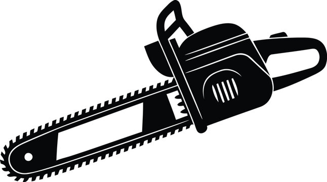 black chainsaw on white background clip art preview