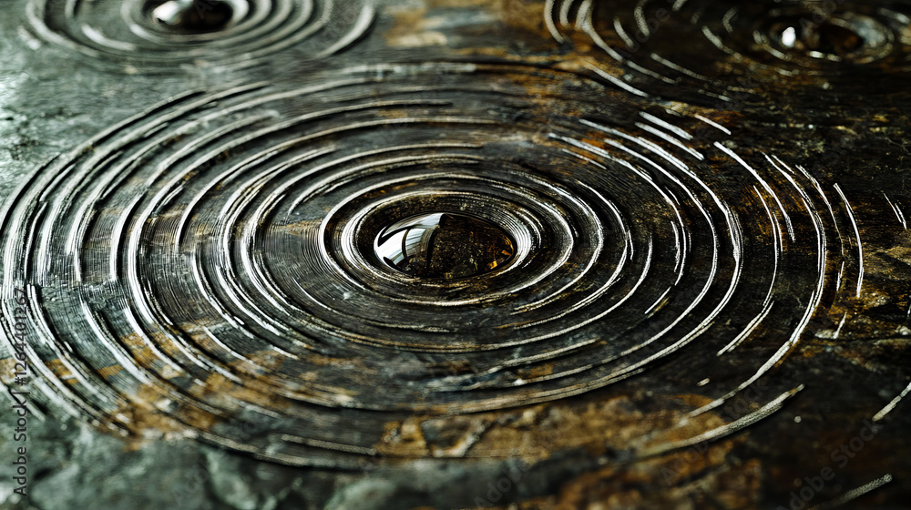 Poster water ripple with circle waves isolated on transparent background. vector realistic concentric rings