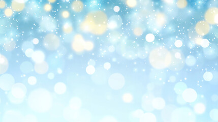 Obraz premium A dreamy festive background featuring a starry sky with blue light bokeh, creating a magical atmosphere for the holiday season. The soft glow and twinkling stars evoke feelings of celebration and joy