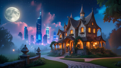 Fototapeta premium castle in the night